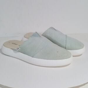 Tom's Alpargata Mallow Blue Canvas Mules sz 9 Womans